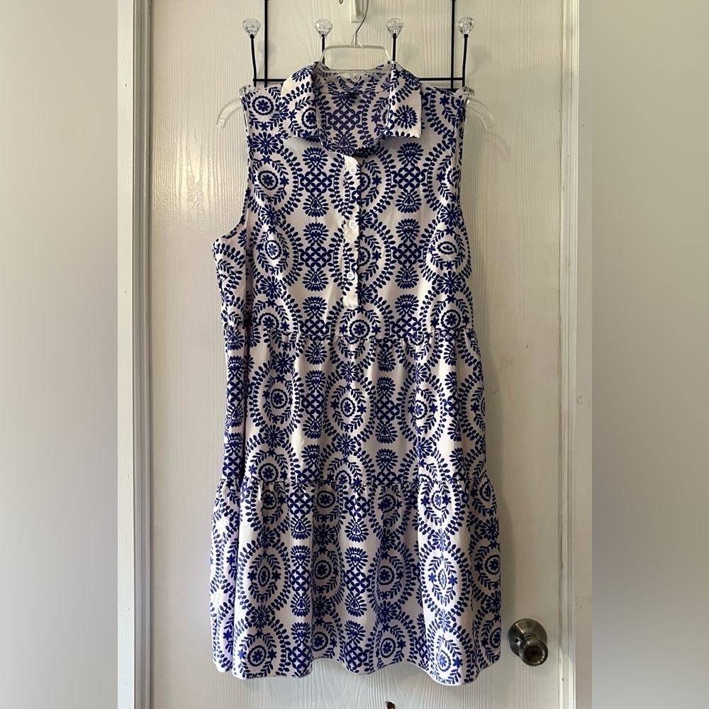SHEIN Navy and White Floral Dress - Picture 3 of 7